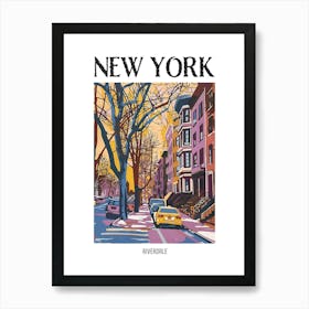 Riverdale New York Colourful Silkscreen Illustration 1 Poster Art Print