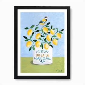 Bird And Lemons Art Print