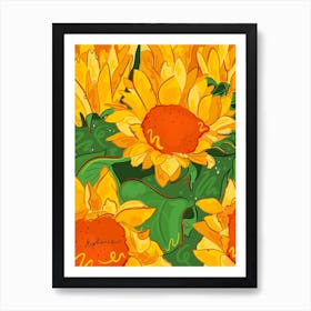 Sunflower Days Art Print