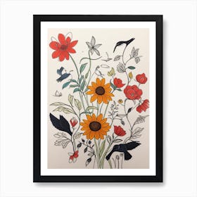 Luckycharms Flowers In The Garden Art Print