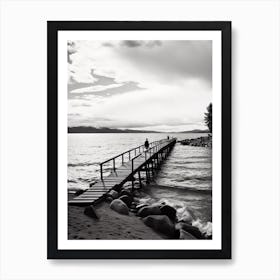 Lake Tahoe, Black And White Analogue Photograph 3 Art Print