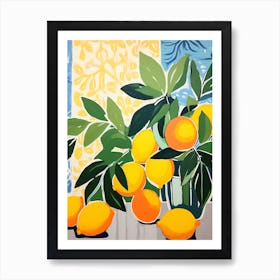 Matisse Inspired Lemons Abstract Painting Poster 1 Art Print