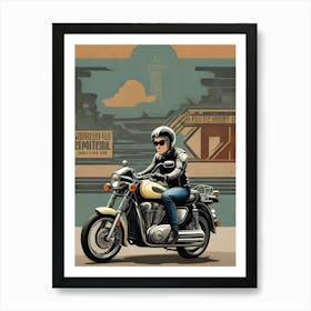 Vintage Bike Illustration Art Print