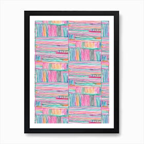 Watercolor Linear Meditation Pink Art Print