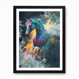 Horse Art Painting Drawing Vintage Retro Illustration Design 18 Art Print