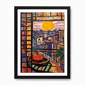 Window View Of Tokyo In The Style Of Fauvist 4 Art Print