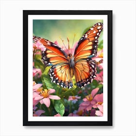 Butterfly In The Garden 2 Art Print