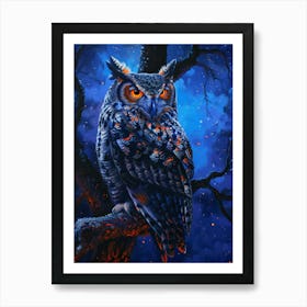 Owl In The Night 1 Art Print