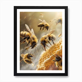 Carpenter Bee Storybook Illustration 15 Art Print