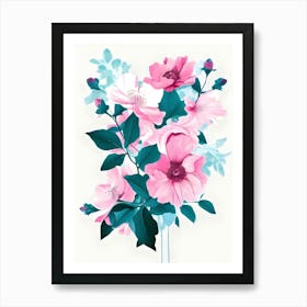 Pink Flowers 12 Art Print