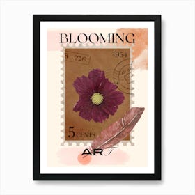 Blooming and Feather Art Print