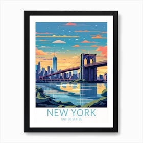 Manhanttan Bridge New York Brooklyn Travel Art Print