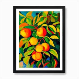 Peach Fruit Vibrant Matisse Inspired Painting Fruit Art Print