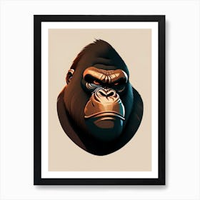 Angry Gorilla, Gorillas Kawaii 1 Art Print