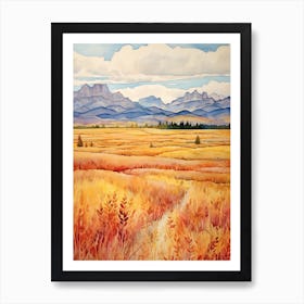 Autumn National Park Painting Grand Teton National Park Wyoming Usa 3 Art Print