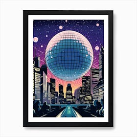 London Downtown Giant Disco Ball 0 Art Print