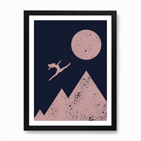 Go to The Moon Blue Background Art Print