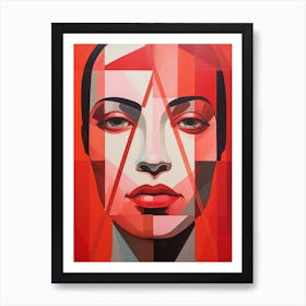 Abstract Geometric Lady Portrait 4 Art Print