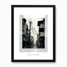 Poster Of Manila, Philippines, Black And White Old Photo 2 Art Print