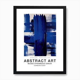 Blue Brush Strokes Abstract 2 Exhibition Poster Art Print