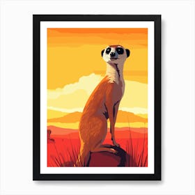 Meerkat in Savana Art Print