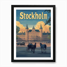 Aihrgdesign A Classic 1960s Travel Poster For Stockholm 4 Art Print