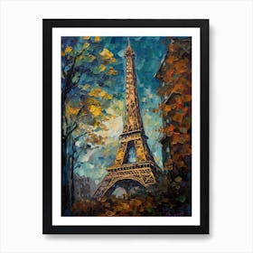 Eiffel Tower Paris France Vincent Van Gogh Style 27 Art Print