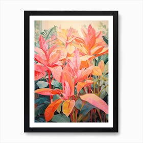 Tropical Plant Painting Rubber Tree Plant 5 Art Print
