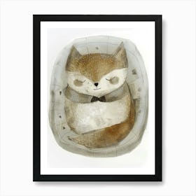 Fox Sleeping Art Print