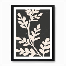 White Leaf Print Art Print