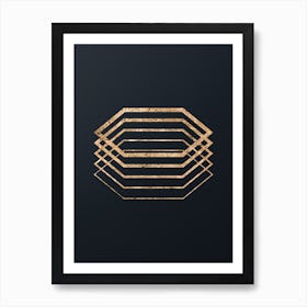 Abstract Geometric Gold Glyph on Dark Teal n.0367 Art Print