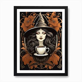 Witch With A Cup Of Coffee 2 Art Print