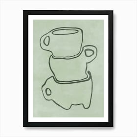 Cups Of Coffee Art Print