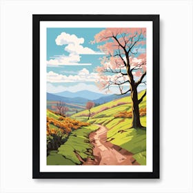 Brecon Beacons National Park Wales 3 Hike Illustration Art Print