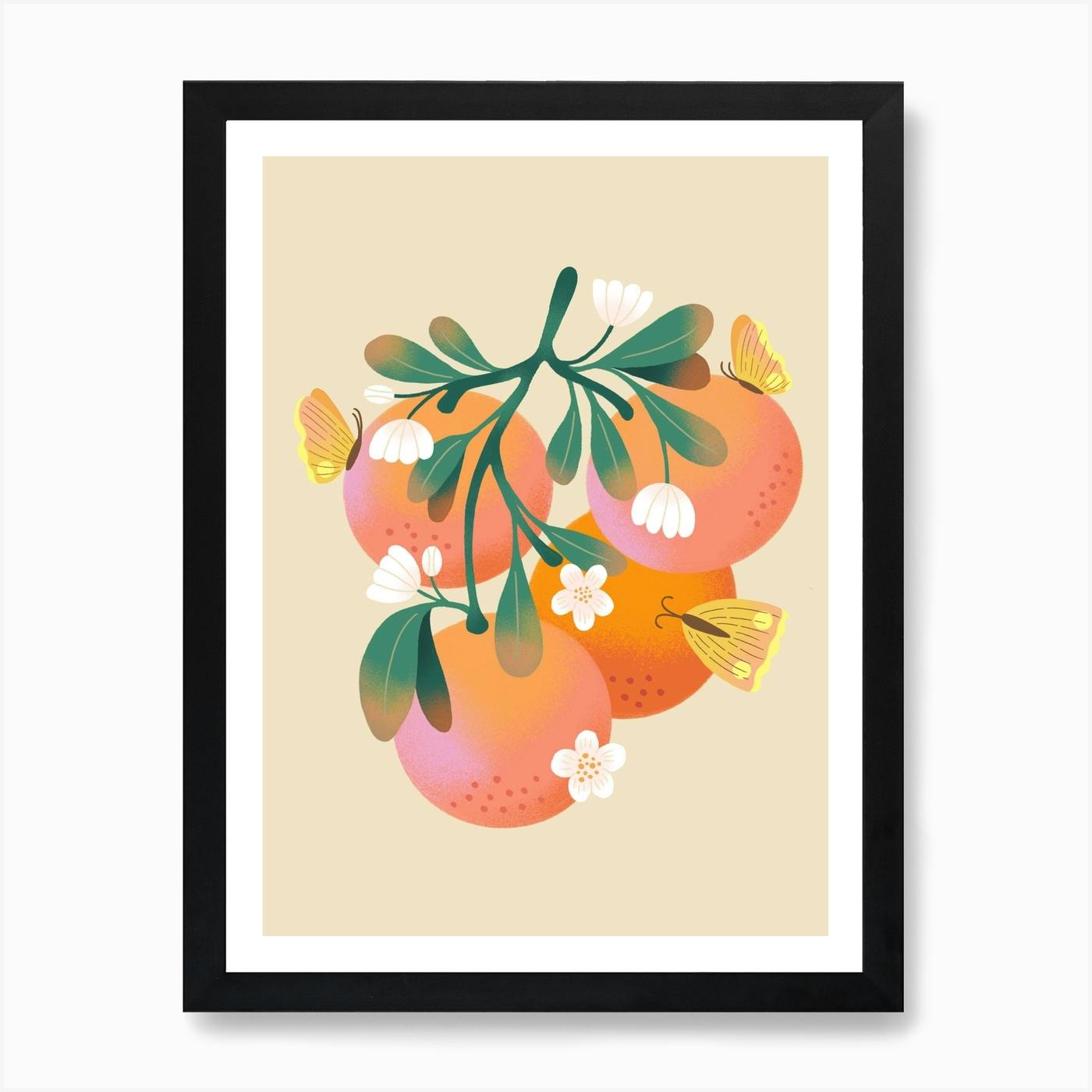 Watermelon Framed Print Food Picture Kitchen Poster Peach Kiwi Cherry Art 
