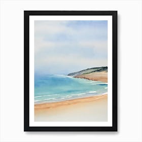 Woolacombe Beach 2, Devon Watercolour Art Print