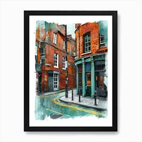 Greenwich London Borough   Street Watercolour 3 Art Print