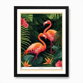 Greater Flamingo Bolivia Tropical Illustration 8 Poster Art Print