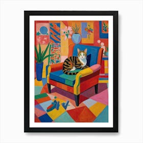 Cat On A Chair Style Henri Matisse Art Print