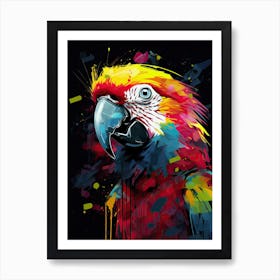 Colorful Parrot, Basquiat Style Art Print