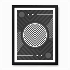 Abstract Geometric Glyph Array in White and Gray n.0084 Art Print