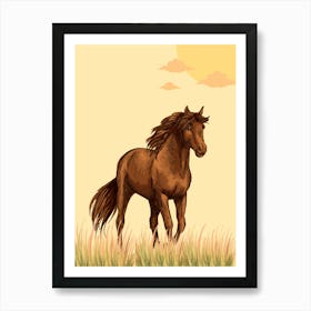 Horse In The Grass Art Print