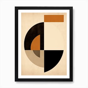 Enigma Elegance; Beige Mid Century Mystery Art Print