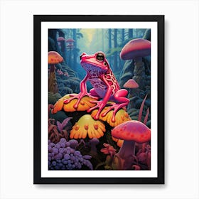 Poison Dart Frog Neon 3 Art Print