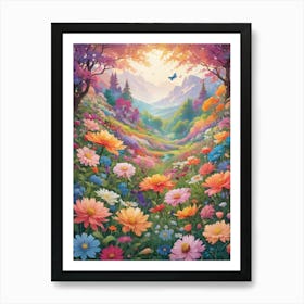 Garden Of Flowers Art Print