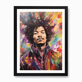 Jimi Hendrix Abstract Portrait 13 Art Print