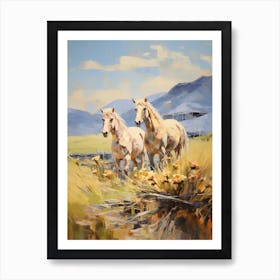 Horses Painting In Cotacachi, Ecuador 3 Art Print