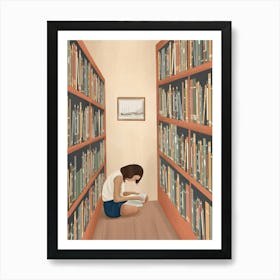 Getting Lost in a Book Art Print