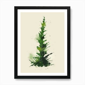 Moss Plant Minimalist Illustration 5 Art Print