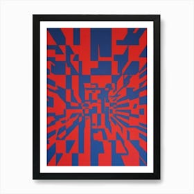 Red and blue abstract swirls Art Print